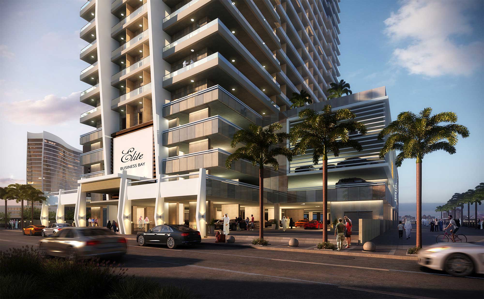 Elite Business Bay — location and views